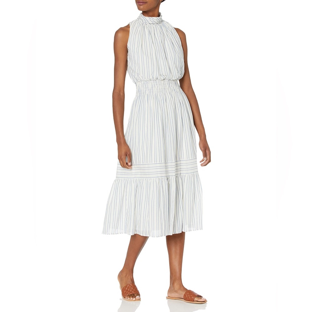 Just…Taylor cotton white & blue striped maxi dress - 12